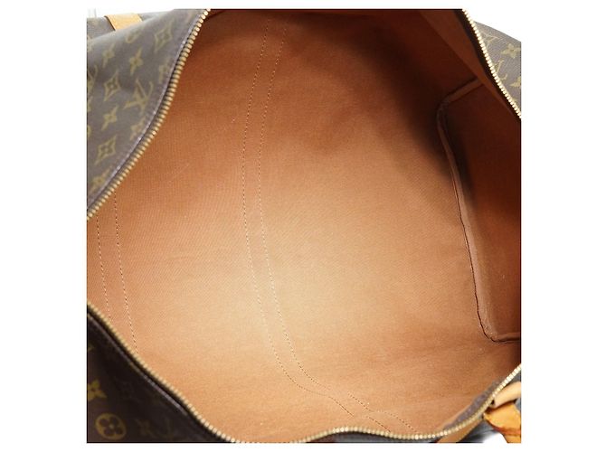 Louis Vuitton Monogram Keepall 60 Toile Marron Cuir - vue 12