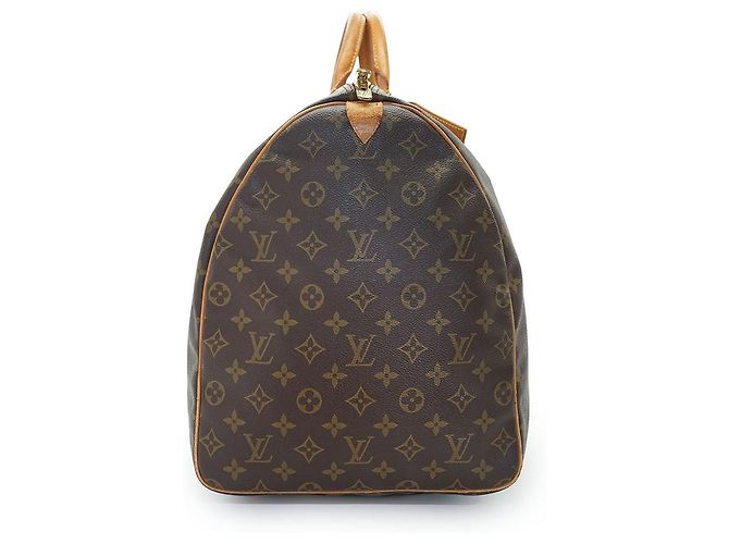 Louis Vuitton Monogram Keepall 60 Toile Marron Cuir - vue 4