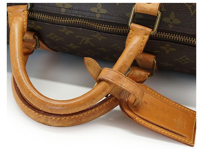 Louis Vuitton Monogram Keepall 60 Toile Marron Cuir - vue 9