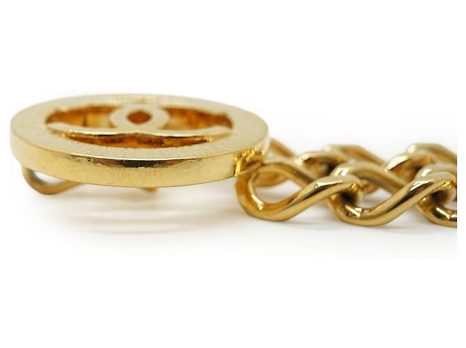 Chanel Doppelketten-Taillengürtel mit CC Sunburst Medaillon Golden - Ansicht 7