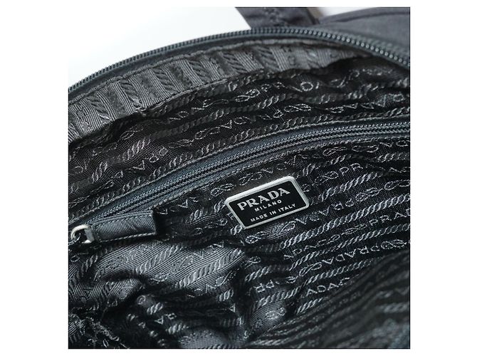 Prada Vintage Tessuto Nylon Small Boston Bag Schwarz - Ansicht 12