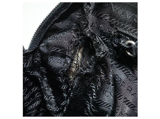 Prada Vintage Tessuto Nylon Small Boston Bag Schwarz - Ansicht 13