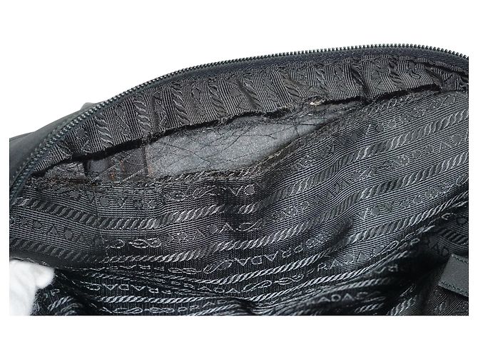 Prada Vintage Tessuto Nylon Small Boston Bag Schwarz - Ansicht 15
