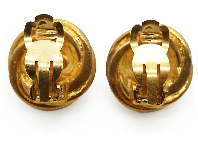 Chanel Boucles d'oreilles clips CC Twisted Round GP Doré - vue 2