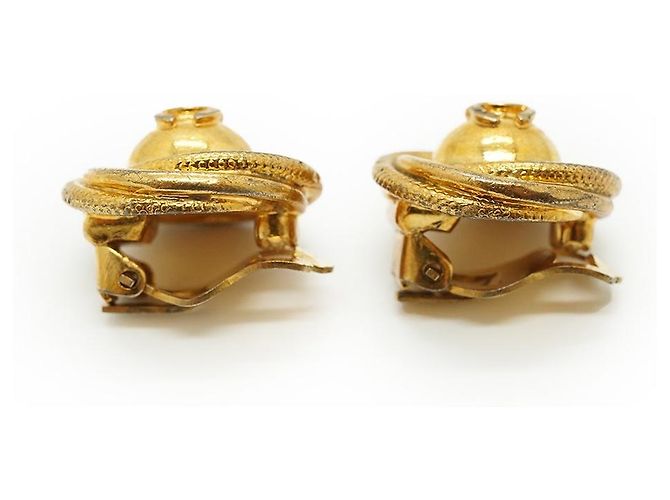 Chanel Boucles d'oreilles clips CC Twisted Round GP Doré - vue 4