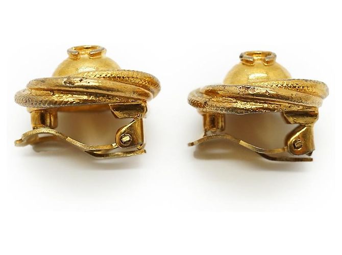 Chanel Boucles d'oreilles clips CC Twisted Round GP Doré - vue 6