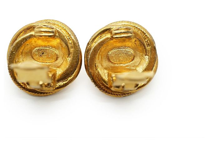 Chanel Boucles d'oreilles clips CC Twisted Round GP Doré - vue 7