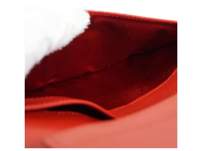 Chanel Camellia Geprägtes Lammleder Bifold Long Wallet Rot - Ansicht 13