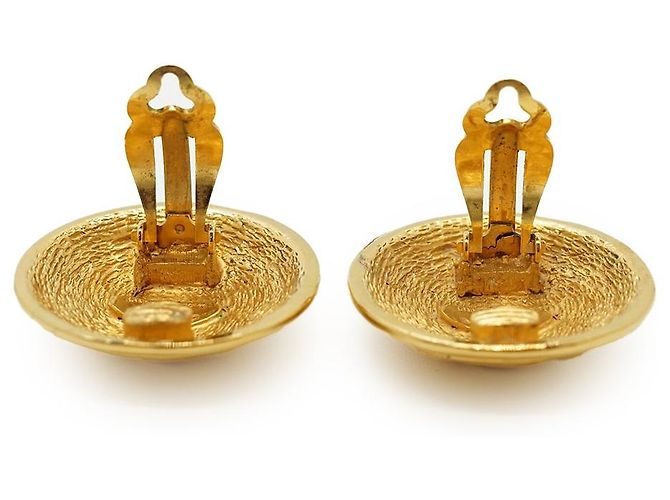 Chanel Boucles d'oreilles clips CC Matelassé GP Doré - vue 10
