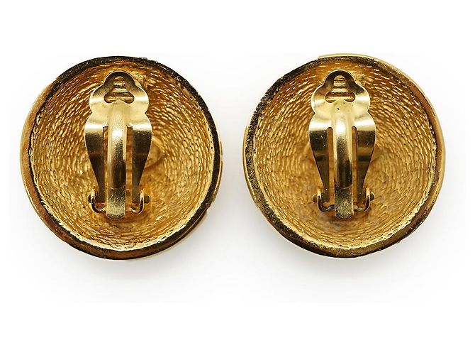 Chanel Boucles d'oreilles clips CC Matelassé GP Doré - vue 2