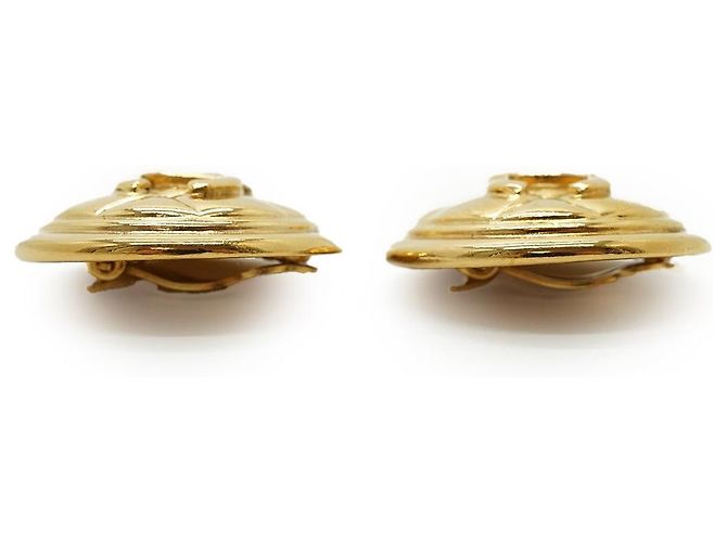 Chanel Boucles d'oreilles clips CC Matelassé GP Doré - vue 4