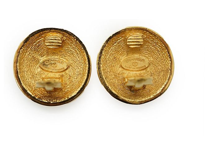 Chanel Boucles d'oreilles clips CC Matelassé GP Doré - vue 7
