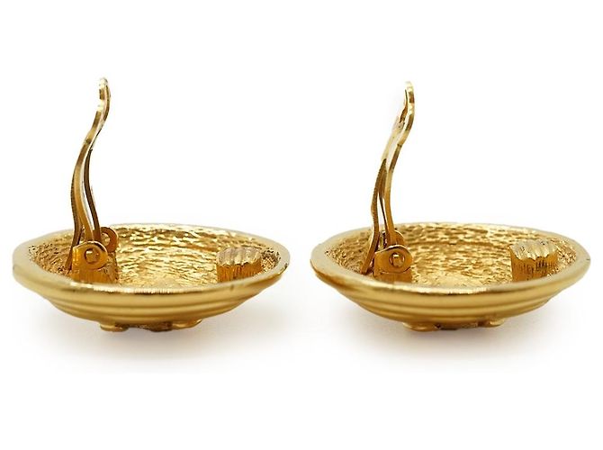 Chanel Boucles d'oreilles clips CC Matelassé GP Doré - vue 8