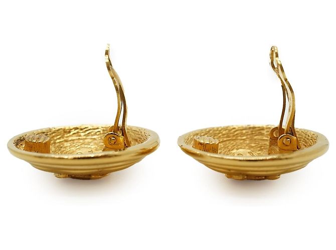 Chanel Boucles d'oreilles clips CC Matelassé GP Doré - vue 9