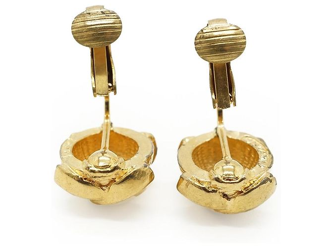 Chanel Orecchini a clip rotondi Vintage CC D'oro - vista 11