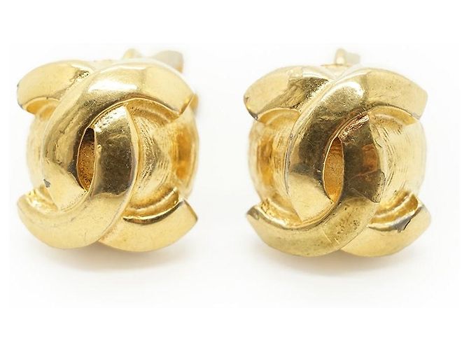 Chanel Orecchini a clip rotondi Vintage CC D'oro - vista 2