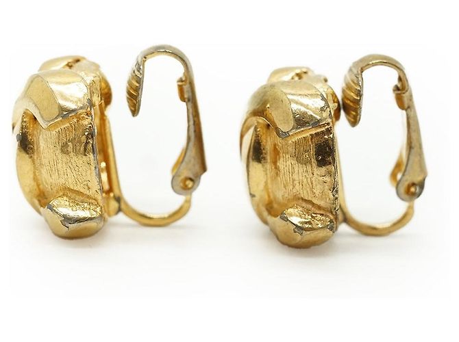 Chanel Orecchini a clip rotondi Vintage CC D'oro - vista 4