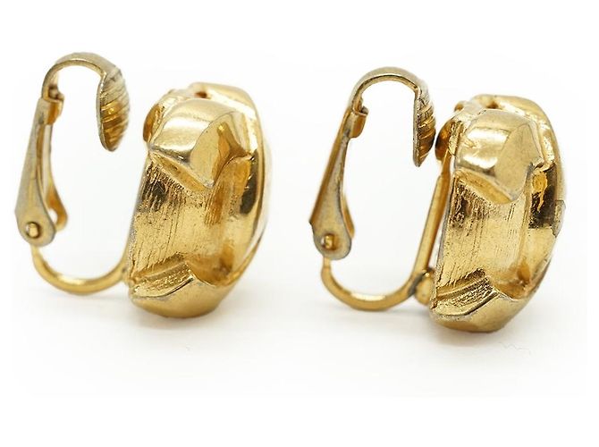 Chanel Orecchini a clip rotondi Vintage CC D'oro - vista 5