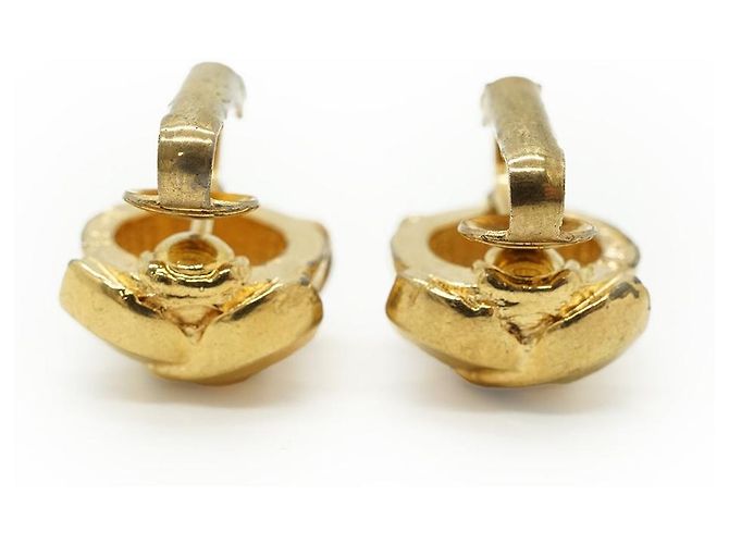 Chanel Orecchini a clip rotondi Vintage CC D'oro - vista 6
