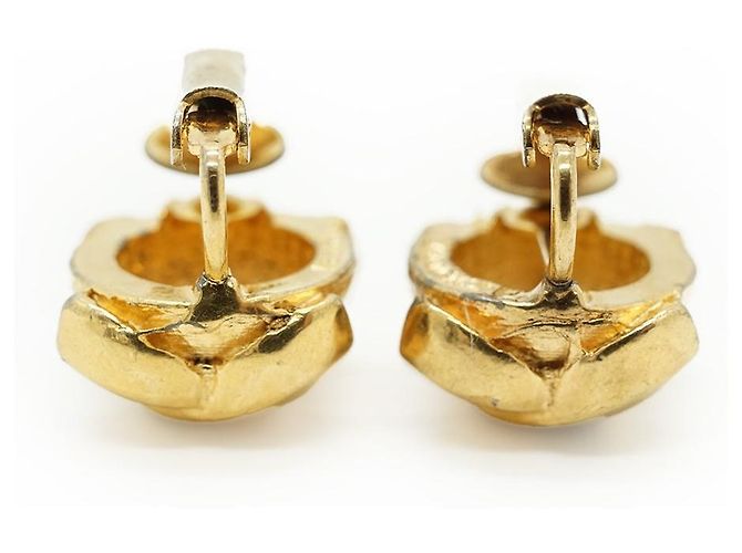 Chanel Orecchini a clip rotondi Vintage CC D'oro - vista 7