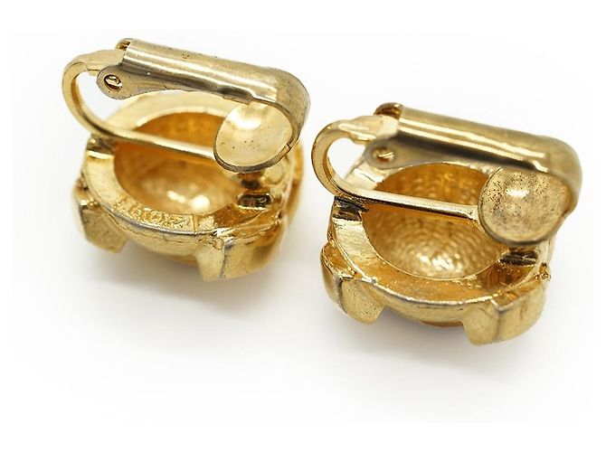 Chanel Orecchini a clip rotondi Vintage CC D'oro - vista 9