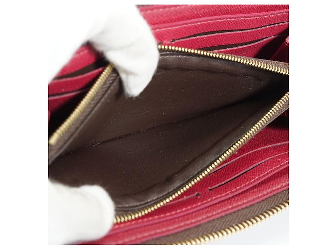 Louis Vuitton Monogram Portefeuille Clemence Fuchsia Long Wallet Marrom Fuschia - vista 12
