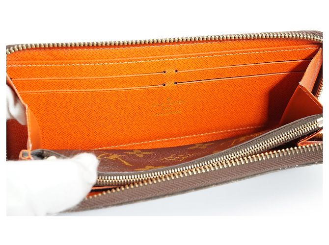 Louis Vuitton Monogram Portefeuille Clemence Piment Long Wallet Marron Orange - vue 10