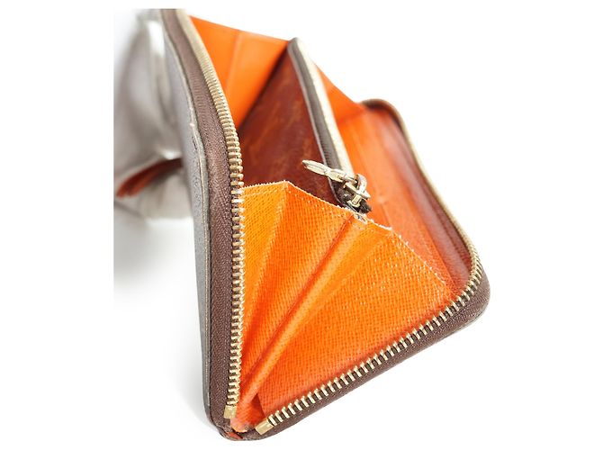 Louis Vuitton Monogram Portefeuille Clemence Piment Long Wallet Marron Orange - vue 15