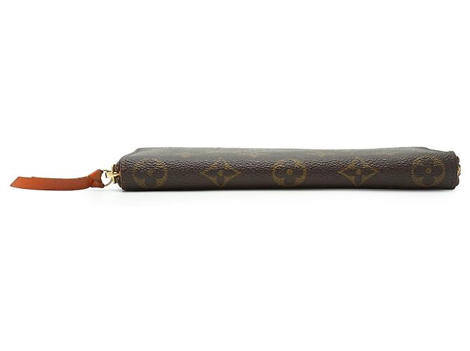 Louis Vuitton Monogram Portefeuille Clemence Piment Long Wallet Marron Orange - vue 5