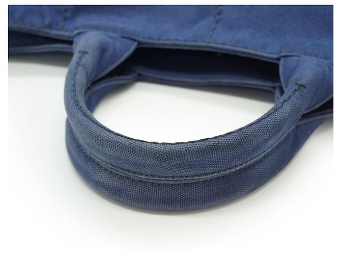 Prada Vintage Large Canapa Tote Bleu - vue 10
