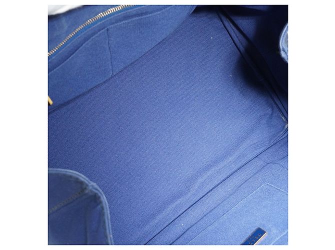 Prada Vintage Large Canapa Tote Bleu - vue 13