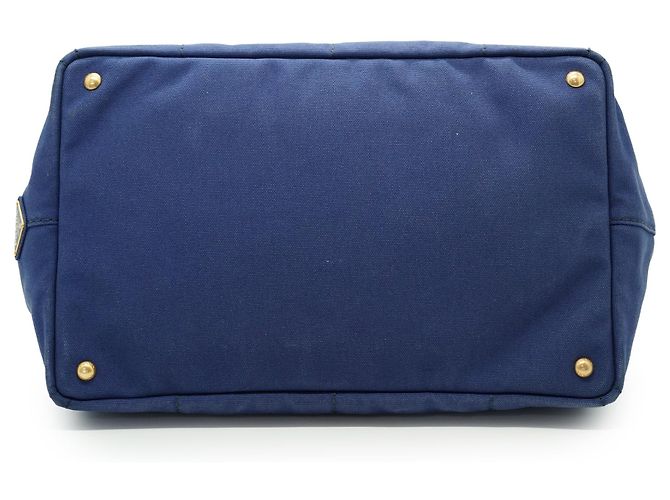 Prada Vintage Large Canapa Tote Bleu - vue 6