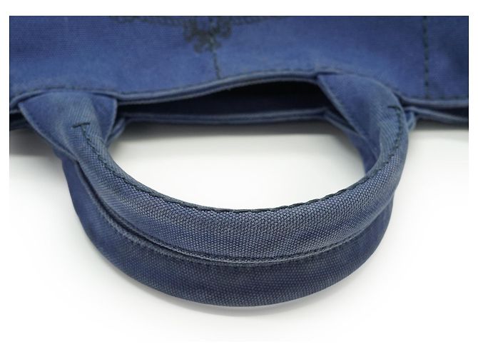 Prada Vintage Large Canapa Tote Bleu - vue 9