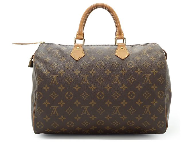 Louis Vuitton Monogram Speedy 35 Braun Canvas Leder - Ansicht 2