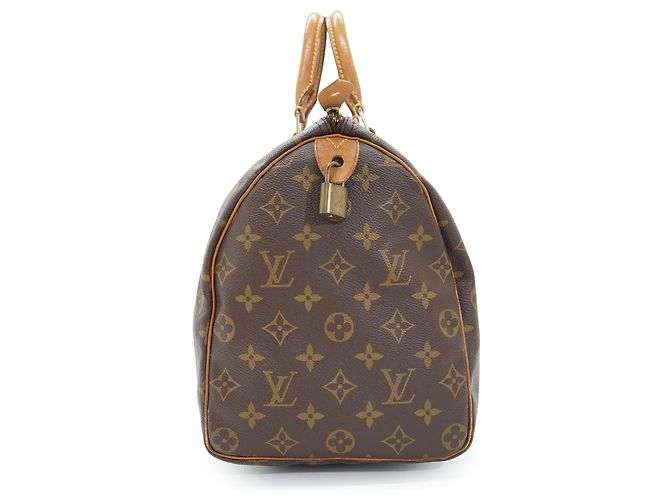 Louis Vuitton Monogram Speedy 35 Braun Canvas Leder - Ansicht 3