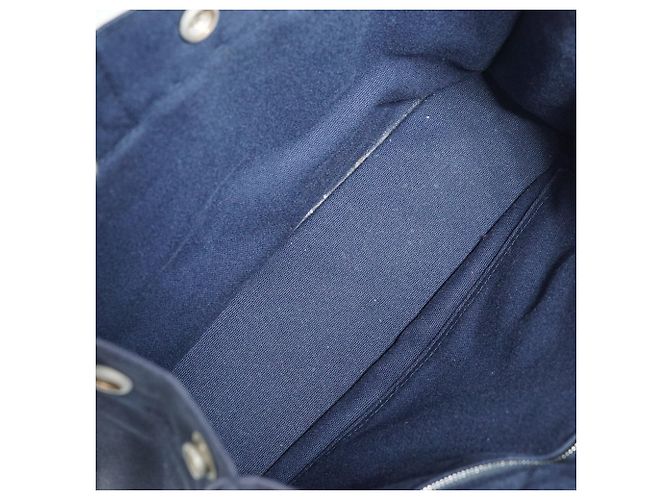 Hermès Fourre-Tout PM Marine Grün Oliv Baumwolle Leder Olivgrün Marineblau - Ansicht 11
