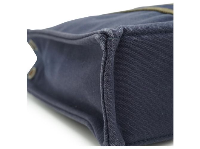 Hermès Fourre-Tout PM Marine Grün Oliv Baumwolle Leder Olivgrün Marineblau - Ansicht 6