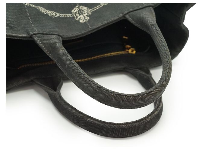 Prada Canapa Tote Mini Nero - vista 8