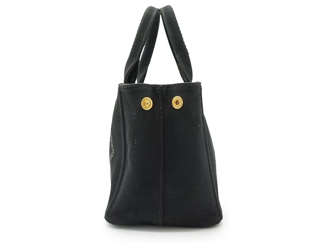Prada Canapa Tote Mini Black Cotton Leather - view 3