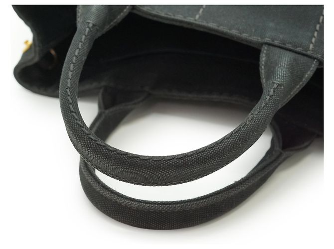 Prada Canapa Tote Mini Black Cotton Leather - view 9