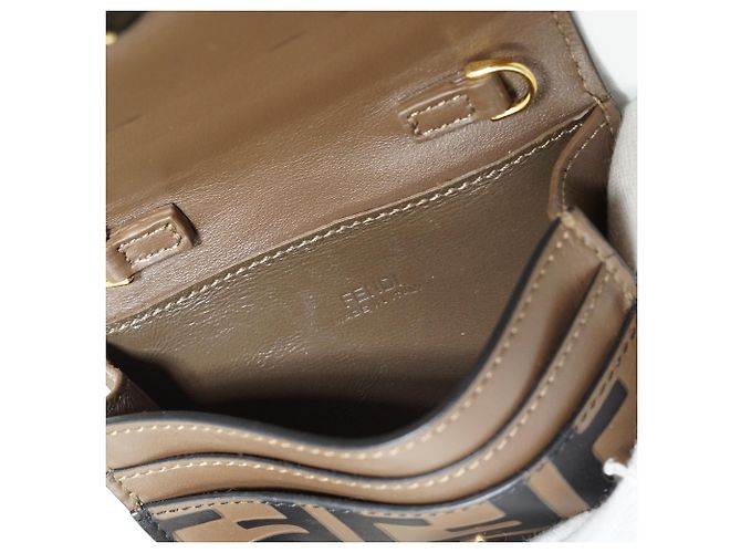 Fendi Zucca Compact Chain Wallet Brown - view 10