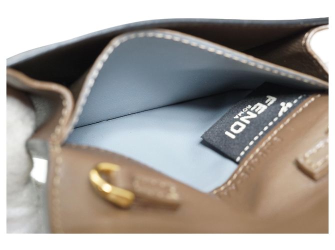 Fendi Zucca Compact Chain Wallet Brown - view 12