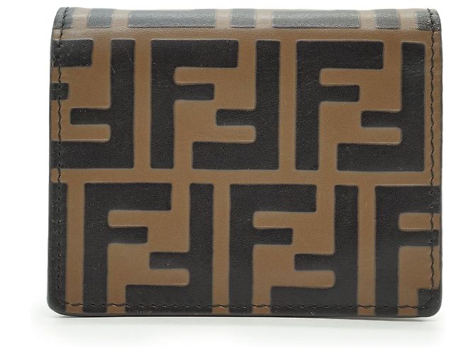 Fendi Zucca Compact Chain Wallet Brown - view 2
