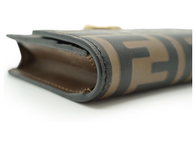 Fendi Zucca Compact Chain Wallet Brown - view 7