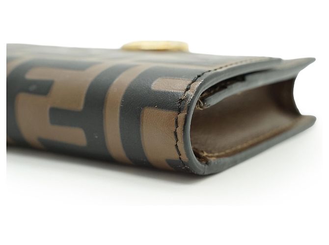 Fendi Zucca Compact Chain Wallet Brown - view 8