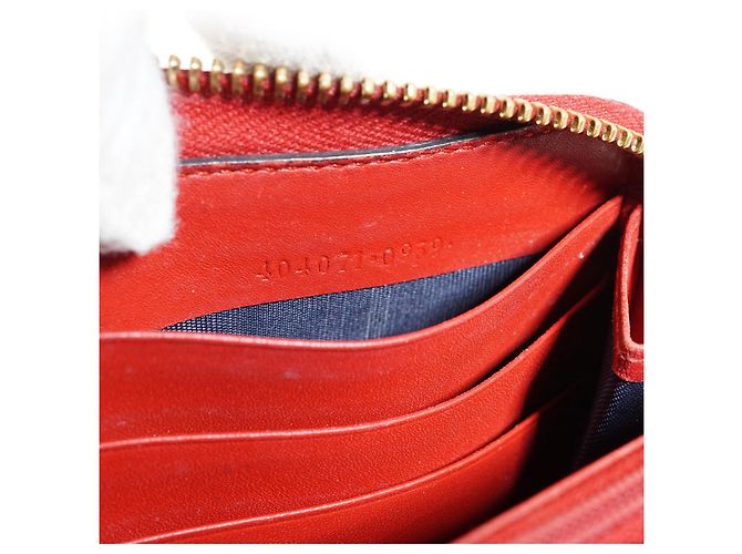 Gucci Portafoglio lungo con zip Blooms in canvas rivestito GG Supreme Rosso Blu Beige - vista 15
