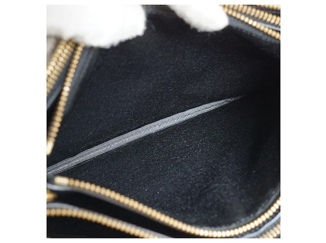 Céline Bolsa de Ombro Trio Large em pele de cordeiro Preto - vista 13