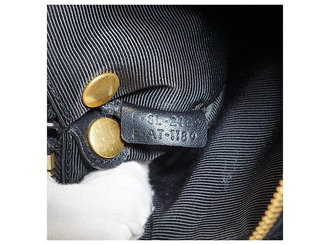 Céline Bolsa de Ombro Trio Large em pele de cordeiro Preto - vista 15