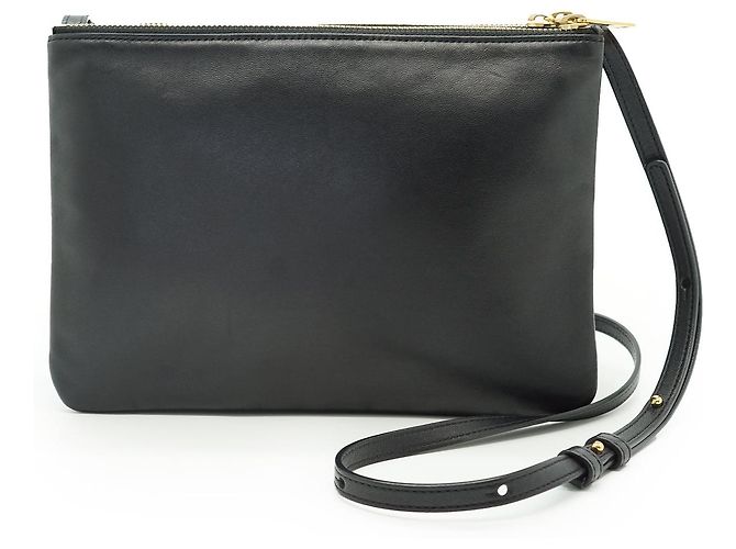 Céline Bolsa de Ombro Trio Large em pele de cordeiro Preto - vista 2