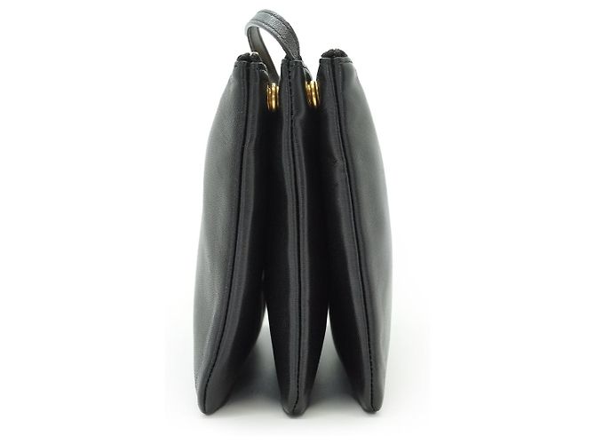 Céline Bolsa de Ombro Trio Large em pele de cordeiro Preto - vista 5